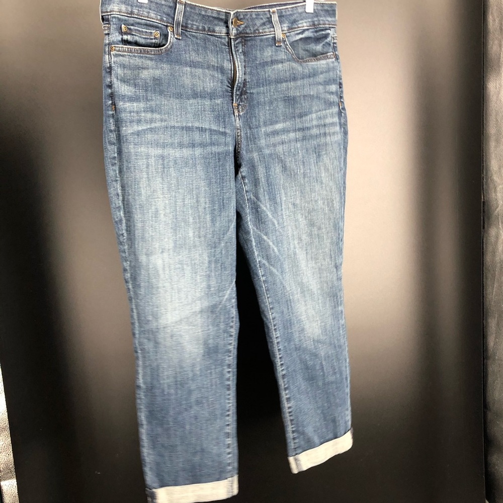 NYDJ boyfriend lift tuck jeans 14 high rise